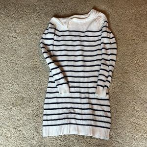 Navy and White Sweater dress